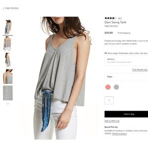 Free People Dani swing tank- RED size L